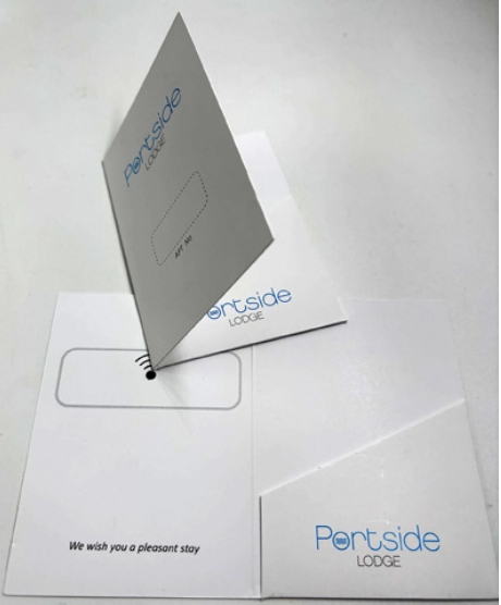 Hotel Key card holder  (folder with diagonal pocket, 4+4 CMYK) - Image 2